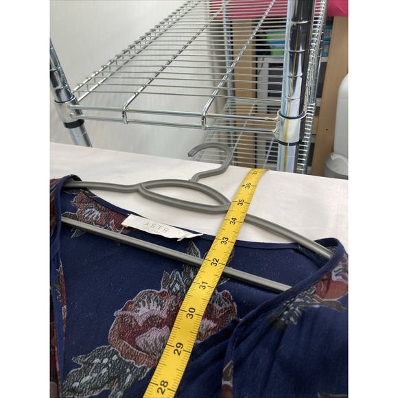 ASTR Women's Blue Floral Print Mini Dress Est. Size S Dark Boho Whimsigoth - Picture 3 of 11